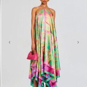 Retrofete Sangria Silk Tie-Dye Maxi Dress